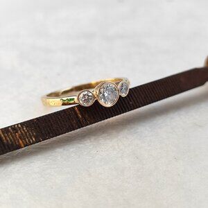 Engagement ring women. 14k solid yellow gold ring with Half a carat Diamonds.